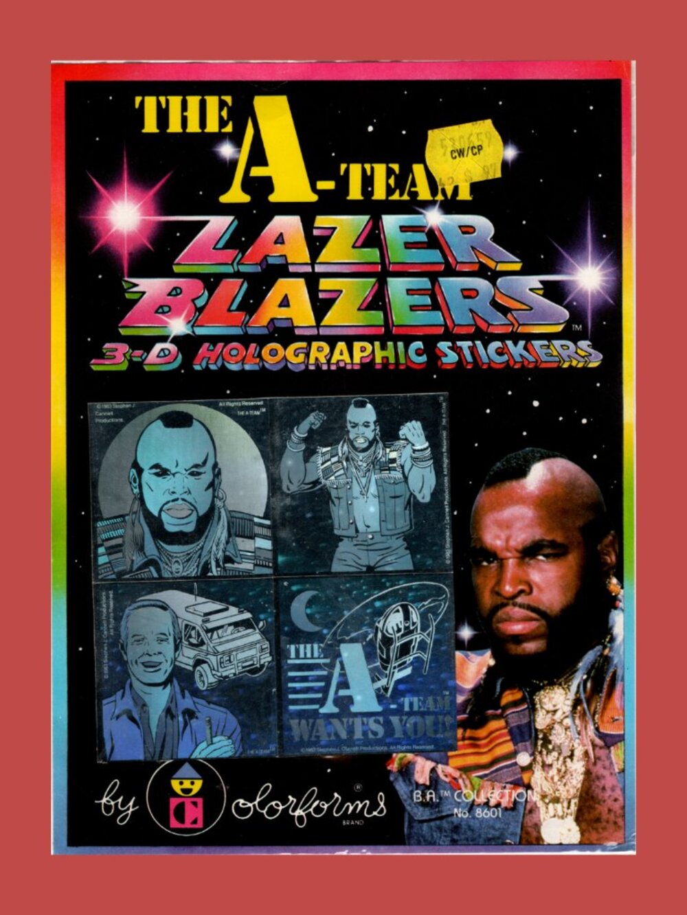 Colorforms The A-Team "Lazer Blazers" 3-D Holographic Stickers Vintage 1983